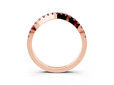 Rose gold Round Morganite Pavé Curved Band with Shared Prong Setting_9