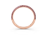 Rose gold Round Morganite Pavé Eternity Band with Shared Prong Setting_9