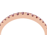 Rose gold Round Morganite Pavé Half Eternity Band with Shared Prong Setting_10
