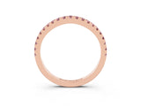 Rose gold Round Morganite Pavé Half Eternity Band with Shared Prong Setting_9