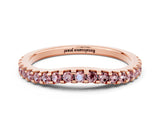 Rose gold Round Morganite Pavé Set Curved Wedding Band_6