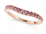 Rose gold Round Morganite Pavé Set Curved Wedding Band_7