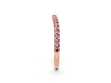 Rose gold Round Morganite Pavé Set Curved Wedding Band_8