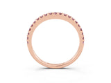 Rose gold Round Morganite Pavé Set Curved Wedding Band_9