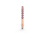 Rose gold Round Morganite Pavé Set Eternity Band with Micro Prong Setting_8