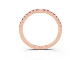 Rose gold Round Morganite Pavé Set Eternity Band with Micro Prong Setting_9