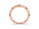 Rose gold Round Morganite Prong Set Milgrain Eternity Band_9