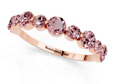 Rose gold Round Morganite Scalloped Prong Set Eternity Band_19