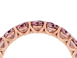 Rose gold Round Morganite Shared Prong Eternity Band_10