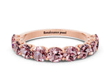 Rose gold Round Morganite Shared Prong Eternity Band_6