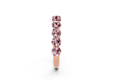 Rose gold Round Morganite Shared Prong Eternity Band_8