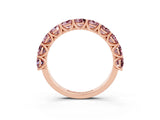 Rose gold Round Morganite Shared Prong Eternity Band_9