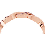 Rose gold Round Morganite Twist Eternity Band with Pavé Setting_10