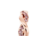 Rose gold Round Morganite Twist Eternity Band with Pavé Setting_11