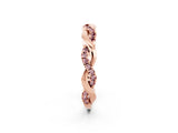 Rose gold Round Morganite Twist Eternity Band with Pavé Setting_8