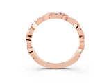 Rose gold Round Morganite Twist Eternity Band with Pavé Setting_9