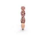 Rose gold Round Morganite Twisted Eternity Band with Pavé and Shared Prong Setting_20