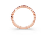 Rose gold Round Morganite Twisted Eternity Band with Pavé and Shared Prong Setting_21