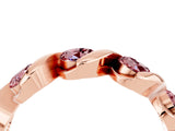 Rose gold Round Morganite Wave Band with Channel Setting and Shared Prongs_10