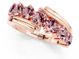 Rose gold Round Morganite Wave Band with Channel and Shared Prong Setting_19
