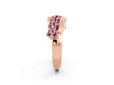 Rose gold Round Morganite Wave Band with Channel and Shared Prong Setting_20