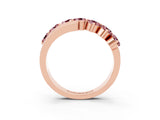Rose gold Round Morganite Wave Band with Channel and Shared Prong Setting_21