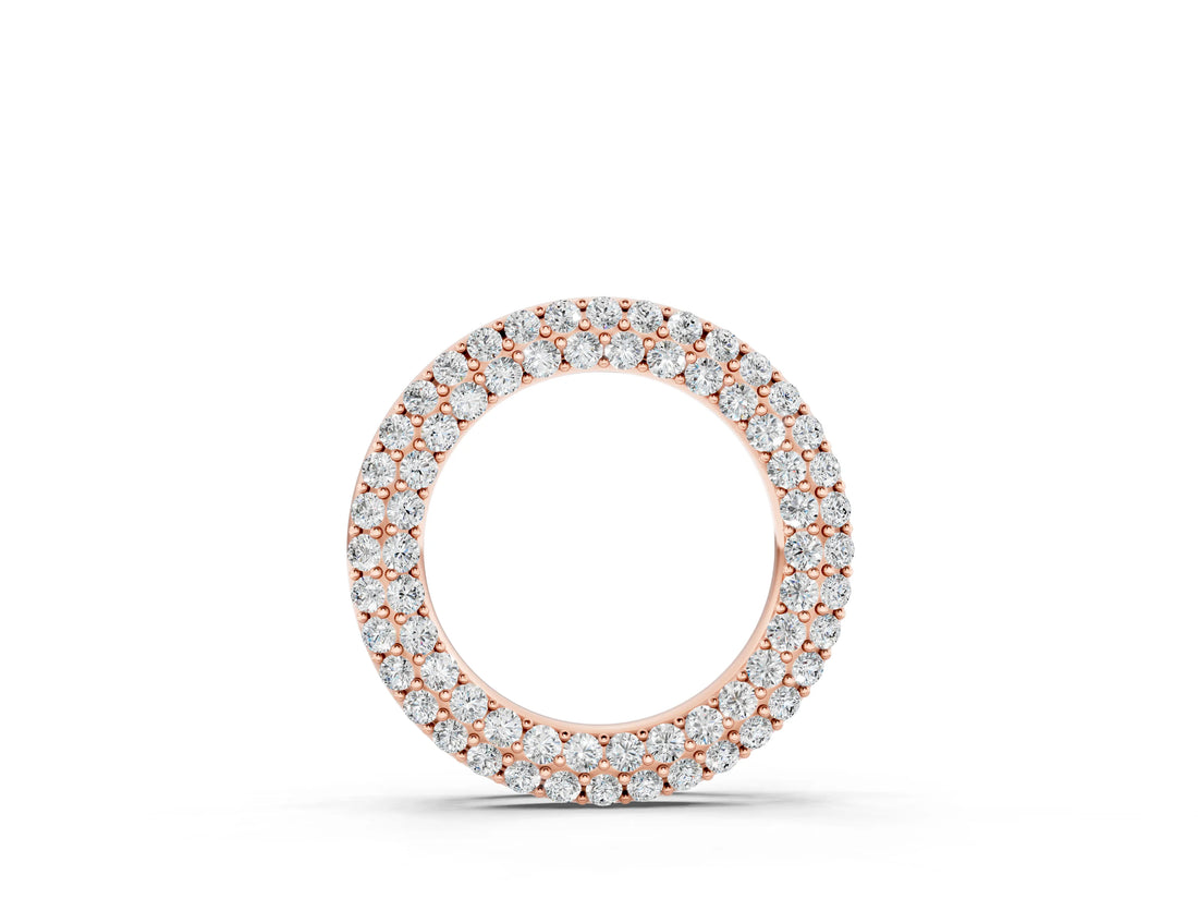 Rose gold Round Pavé Diamond Circle Pendant_6