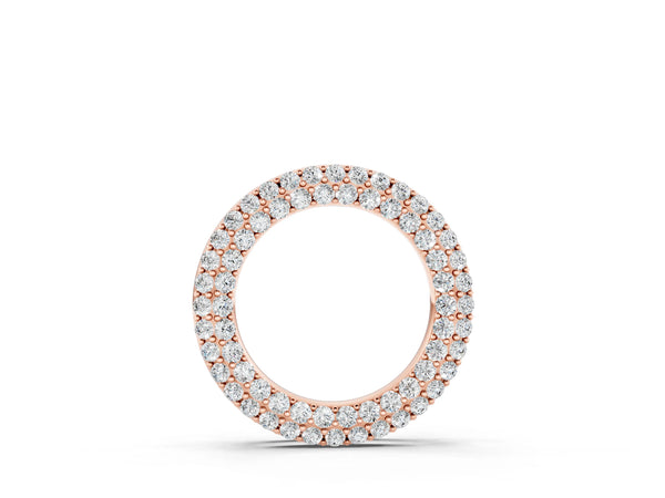 Rose gold Round Pavé Diamond Circle Pendant