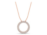 Rose gold Round Pavé Diamond Circle Pendant_7