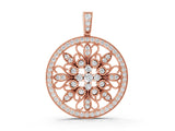 Rose gold Round Pavé Diamond Filigree Pendant_4