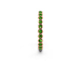 Rose gold Round Peridot Bezel Set Eternity Band_8