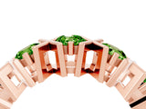 Rose gold Round Peridot Channel Set Band with X-Prong Detail_10