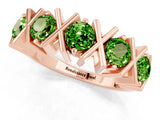 Rose gold Round Peridot Channel Set Band with X-Prong Detail_7