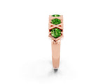 Rose gold Round Peridot Channel Set Band with X-Prong Detail_8