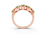 Rose gold Round Peridot Channel Set Band with X-Prong Detail_9