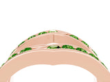 Rose gold Round Peridot Channel-Set Chevron Band_10