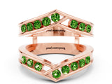 Rose gold Round Peridot Channel-Set Chevron Band_6