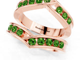 Rose gold Round Peridot Channel-Set Chevron Band_7