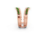 Rose gold Round Peridot Channel-Set Chevron Band_8