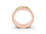 Rose gold Round Peridot Channel-Set Chevron Band_9