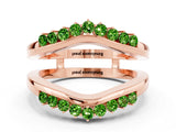 Rose gold Round Peridot Chevron Contour Band with Prong Setting_6