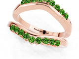 Rose gold Round Peridot Chevron Contour Band with Prong Setting_7