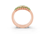 Rose gold Round Peridot Chevron Contour Band with Prong Setting_9