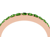 Rose gold Round Peridot Curved Wedding Band with Channel Setting_10