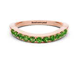 Rose gold Round Peridot Curved Wedding Band with Channel Setting_6