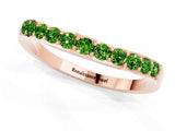 Rose gold Round Peridot Curved Wedding Band with Channel Setting_7