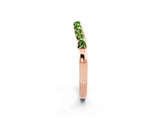 Rose gold Round Peridot Curved Wedding Band with Channel Setting_8