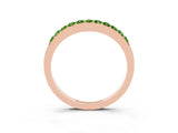 Rose gold Round Peridot Curved Wedding Band with Channel Setting_9