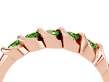Rose gold Round Peridot Eternity Band with Twist Prong Setting_10