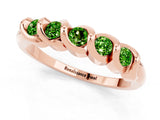 Rose gold Round Peridot Eternity Band with Twist Prong Setting_7